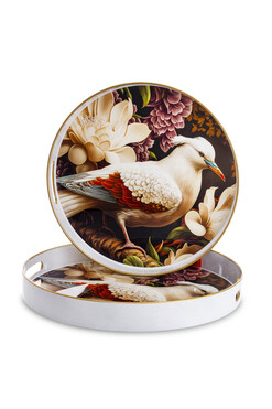Paradise Bird, stylowa taca melaminowa, kpl.2szt
