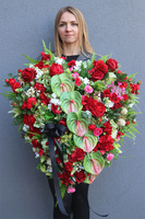 Serce Gruno 2, bogata wiązanka nagrobna