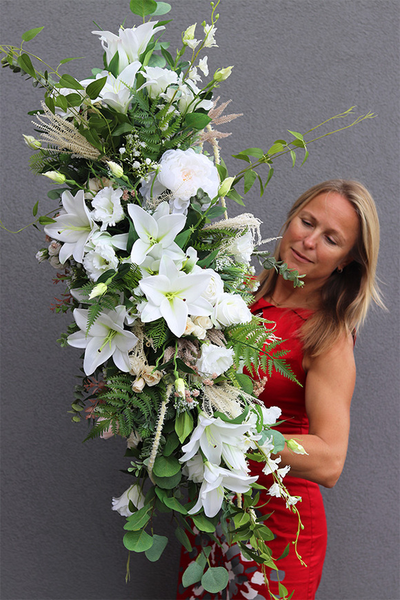 Andria Wedding Longia, kompozycja kwiatowa na długi stół