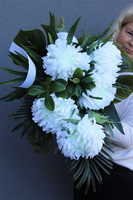 Chryzantema White Snow 2, bukiet białych kwiatów