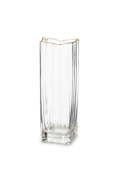 Flower Glass, szklany wazon ze złotą krawędzią