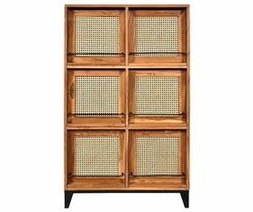 Bari, wysoka komoda z drewna tekowego, wym.83x39x140cm