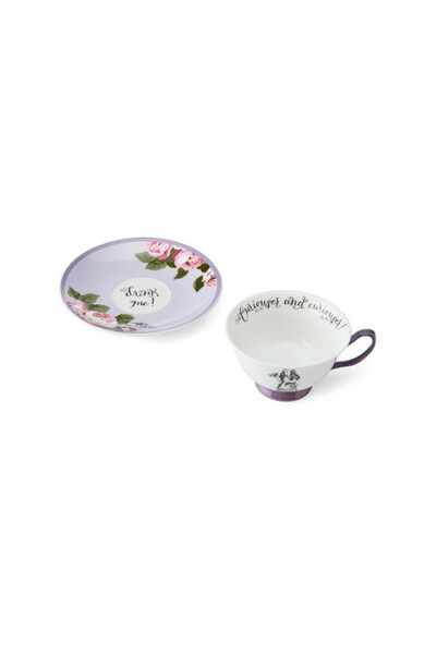 Alice in Wonderland, filiżanka ze spodkiem kolorowa