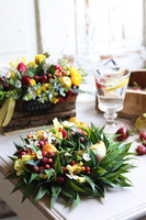 czerwono-żółty wianek z owocami, Strawberry Jazz, śr.28cm 