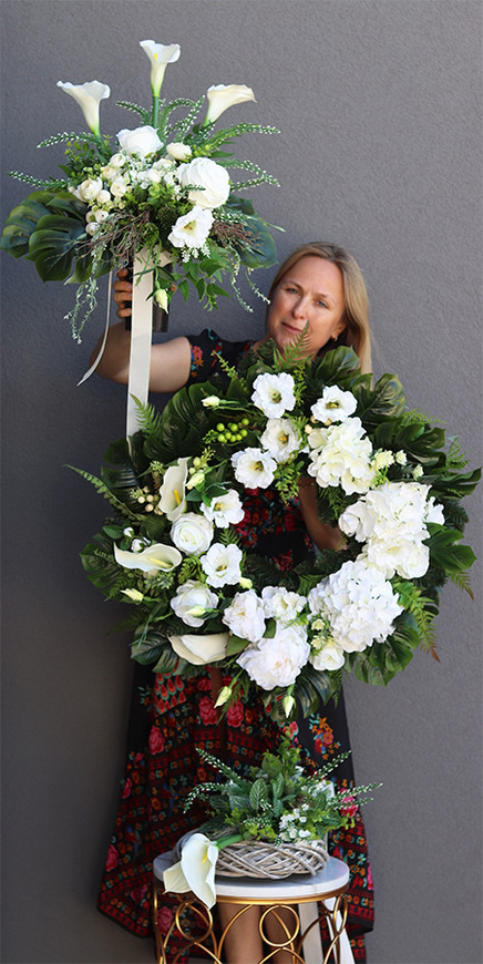 Reginna Biel, wieniec nagrobny, śr.72cm