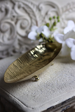 Lux Villa Gold Leaf, metalowa patera, wym.30x10.5cm