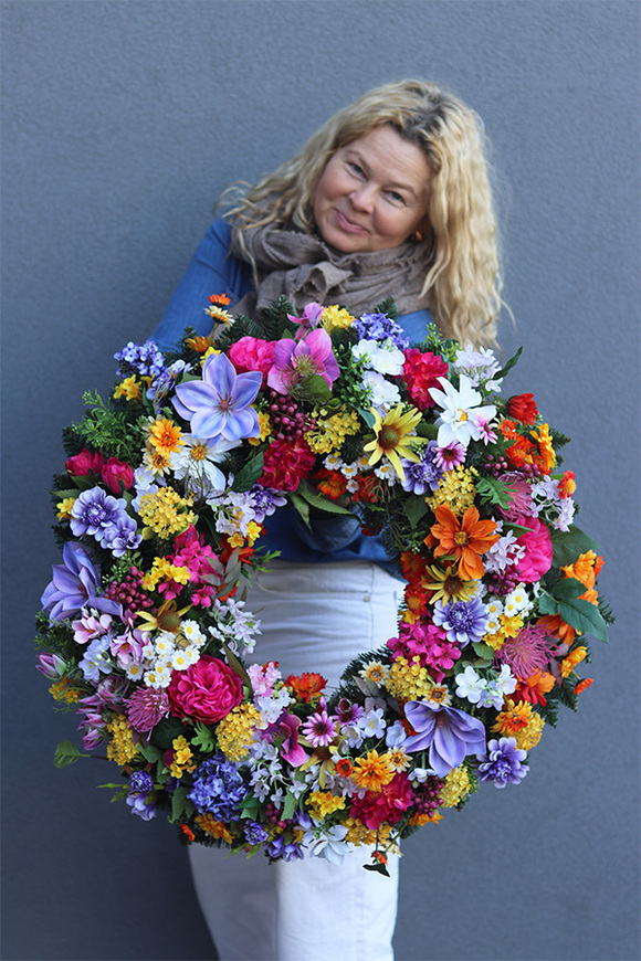 Kolorone, wiosenny wianek na drzwi