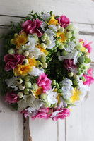 Neria, kolorowy wianek z hortensjami, śr.32cm