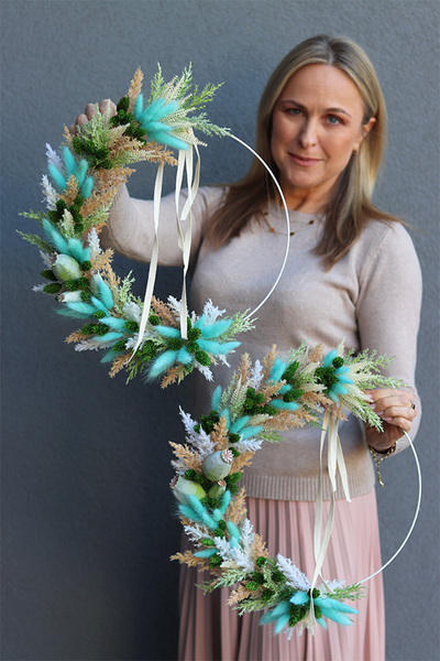 delikatny wianek na obręczy, Subtelle Turkus