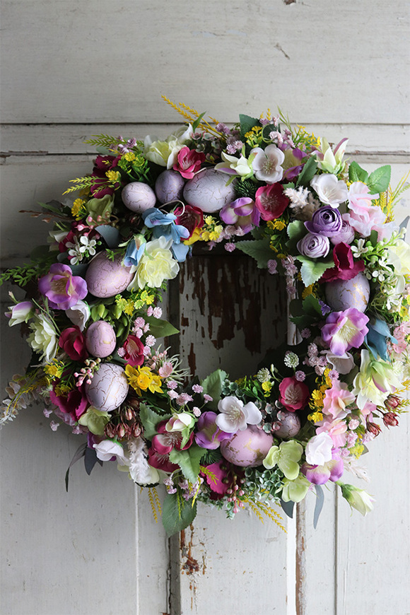 kolorowy wielkanocny wianek, Pastellis, śr.36cm 