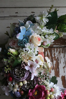 asymetryczny wiosenny wianek z dzwonkiem, Springita, śr.34cm  