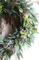 Trevida, zielony wianek ze sztucznych roślin, śr.54cm 