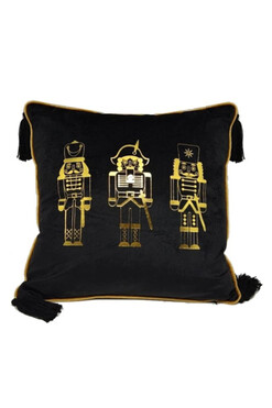 Christmas Nutcracker III, poduszka dekoracyjna, czarny, wym.40x40cm 