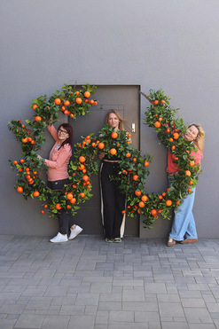 Olimpia Pomarańcze, zielona girlanda dekoracyjna z owocami, dł.500cm 