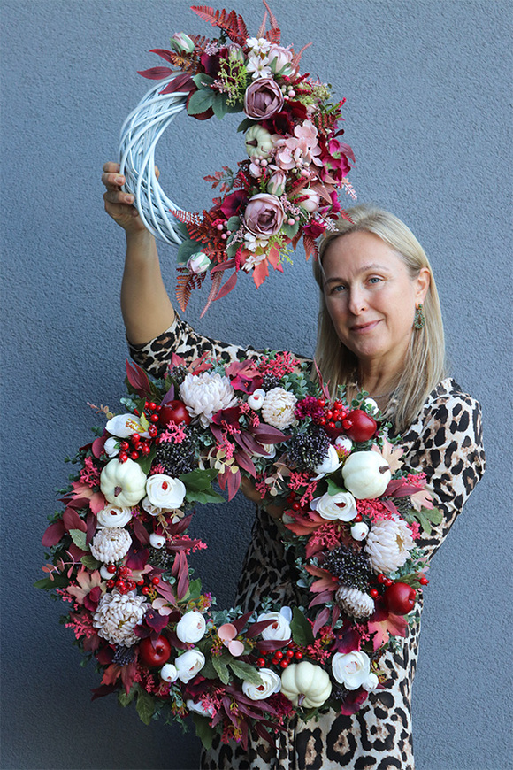 asymetryczny jesienny wianek