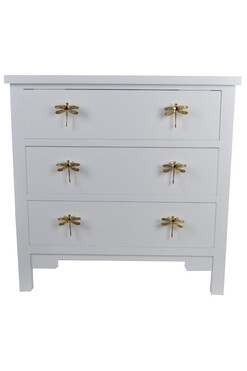 Dragonfly, komoda z trzema szufladami, biała, wym.78x30x78cm