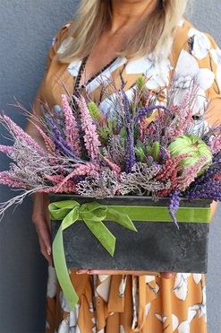 Wrzosowisko Jesienne, kompozycja kwiatowa w donicy, wym.30x50x27cm