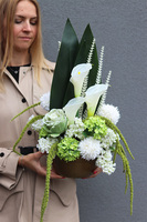 Kalla Elegance, kompozycja kwiatowa w naczyniu