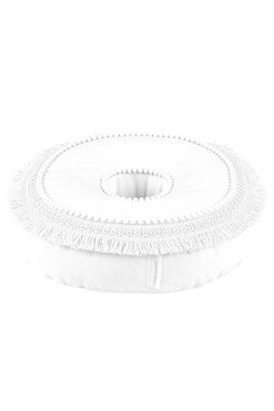 Boho, poduszka dekoracyjna donut, biała, wym.10x40cm