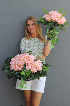 Culli Rose 3, zestaw dekoracji nagrobnych, kompozycja + bukiet