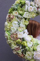 Caryca Katarzyna Green&White 2, bardzo duży wianek sufitowy