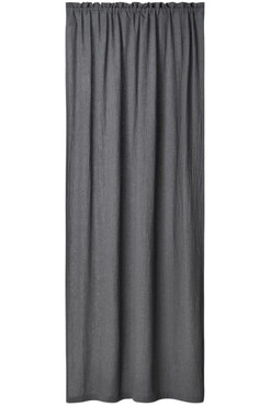 Muślin, zasłona z bawełny organicznej z tunelem, grafitowy melanż, szer.140cm