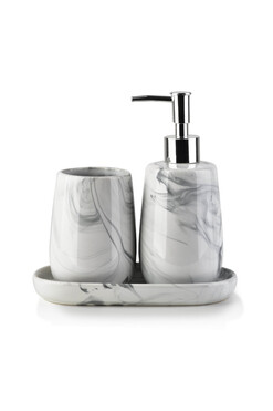Marble Modern, ceramiczny zestaw łazienkowy, 3 elementy 350ml