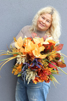 Autumn Decors Walter 2, jesienna kompozycja nagrobna w donicy fiberglass