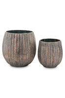 Emily, komplet 2-óch metalowych osłonek w złotym kolorze, wym.36x31x31/28x23x23cm