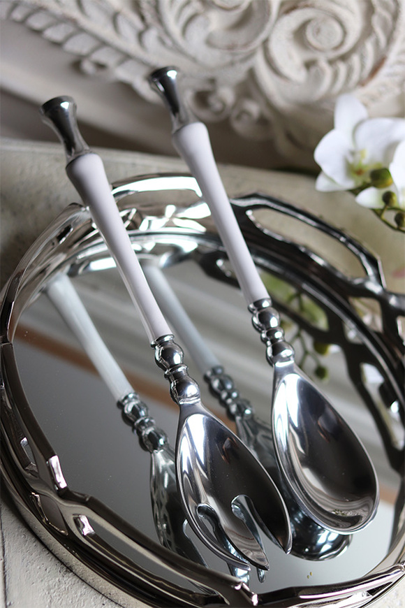 Lux Villa Silver Glamour, okrągła lustrzana taca