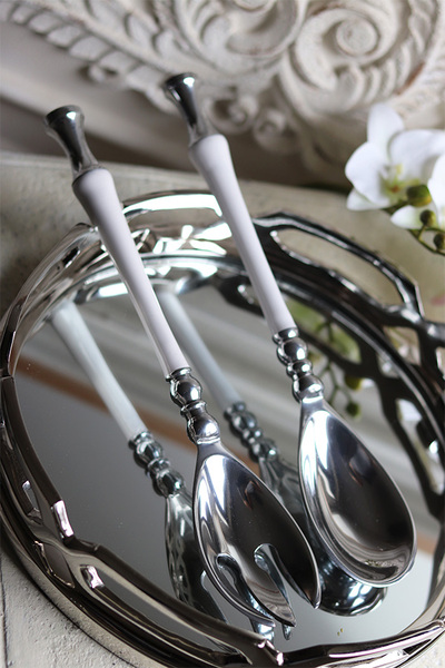 Lux Villa Silver Glamour, okrągła lustrzana taca