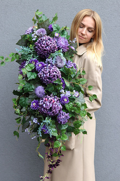 Purple Dreams, girlanda nagrobna na desce, dł.100cm