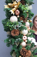 Złota Wigilia, świąteczna girlanda na kominek, dł.160cm  