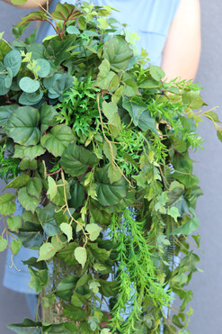 Green Moni, zielona kompozycja wisząca, mniejsza, wym.110x30cm  