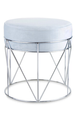 Endire Gold, welurowa pufa, błękit, wym.37x35x35cm 