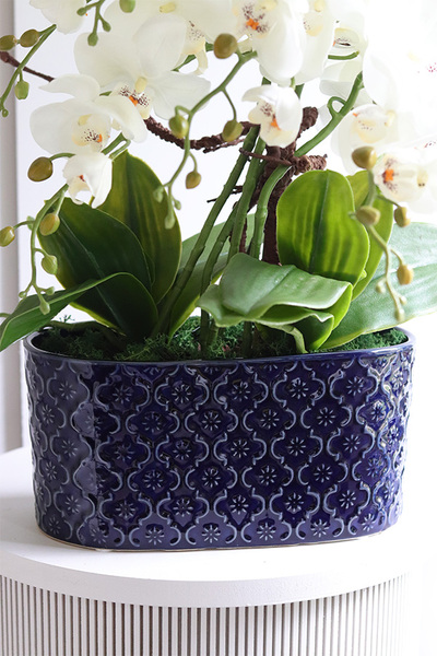 Dark Blue Orient 3, wysokiej jakości sztuczny storczyk