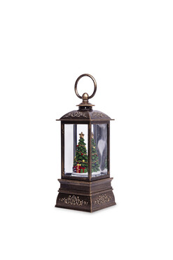 Xmas Vintage, świąteczna pozytywka lampion LED, wym.21x8.6x8.6cm