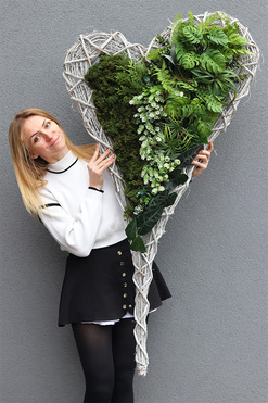 Serce Zielone, walentynkowa dekoracja, wym.130x70cm