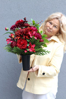 Bordo Katerra Extra, zestaw dekoracji nagrobnych, kompozycja & bukiet