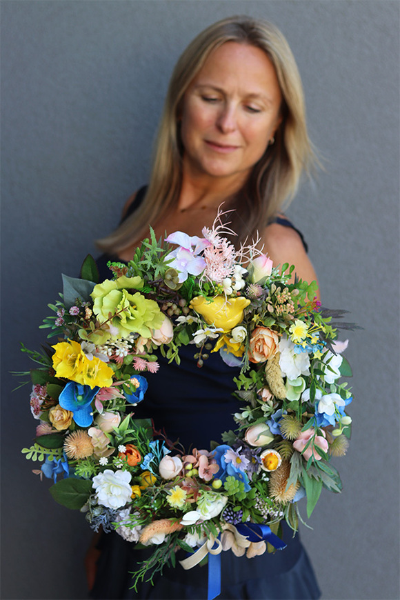 Summer Birds, wianek dekoracyjny z ptaszkiem