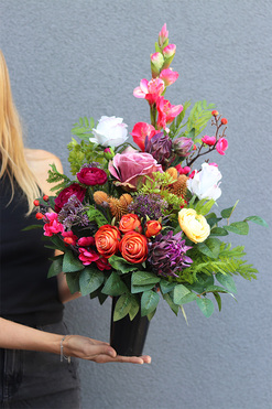 Irralia, bukiet nagrobny we wkładzie, dł.53cm