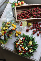 czerwono-żółty wianek z owocami, Strawberry Jazz, śr.28cm 