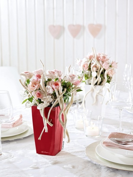 Cubi Mini, elegancka donica z nawadnianiem, biała