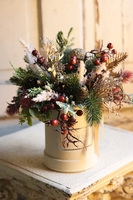 Red Rubin, flowerbox zimowy velvetowy, wys.28cm 