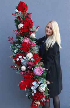 girlanda zimowa, Welurowa Czerwień, dł.160cm