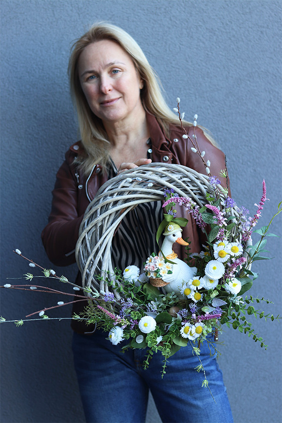 Ładne Kaczątko, wiosenny wianek na drzwi