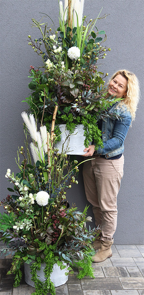 Geroya, zielona kompozycja z trawami do twojej donicy, wym.143x70cm