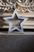 Merry Xmas, drewniana zawieszka gwiazdka, wym.19x1x19cm