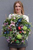 Unikata, kolorowy wianek dekoracyjny