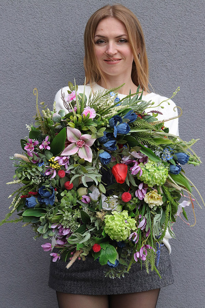 Unikata, kolorowy wianek dekoracyjny